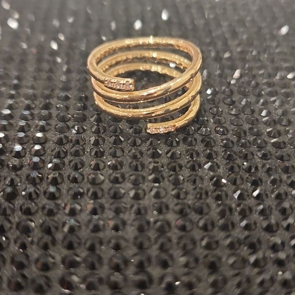 A New Day Gold Rhinestone Coil Ring - Picture 5 of 5